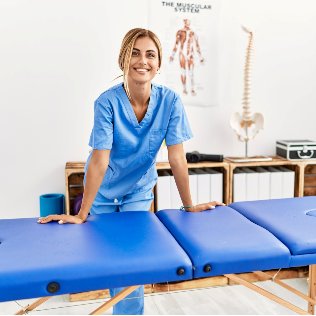 blonde woman physiotherapist